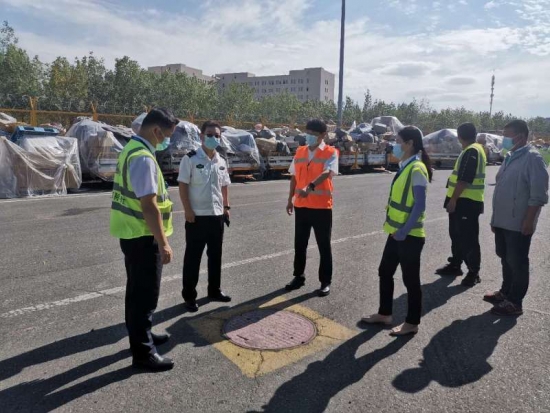 新疆机场领导督导检查天缘物流公司消防安全管理工作
